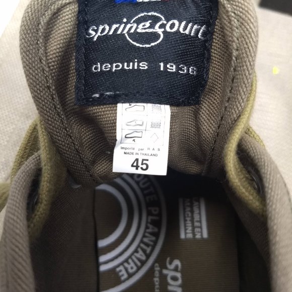 SPRING COURT OLIVE TWILL MEN'S SNEAKERS SIZE 45 EU - Picture 2 of 7